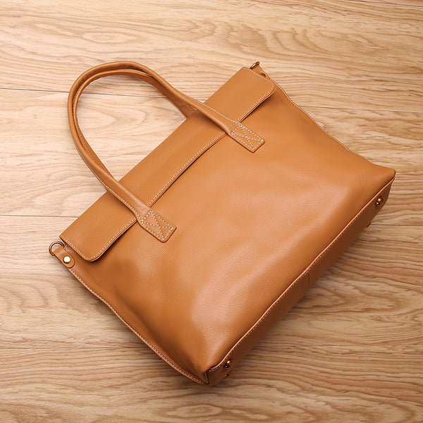 Beige Leather Womens Handbags Work Bags Shoulder Bag for Women
