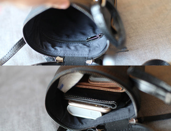 Black Leather Bucket Bag Womens Handbags Crossbody Bags for Women Designer
