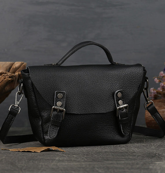 Small Women's Genuine Leather Satchel Handbags Crossbody Purse  For Women Chic