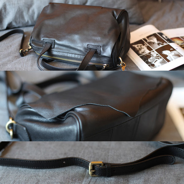 Black Leather Womens Handbags Crossbody Bags Shoulder Bag for Women Designer