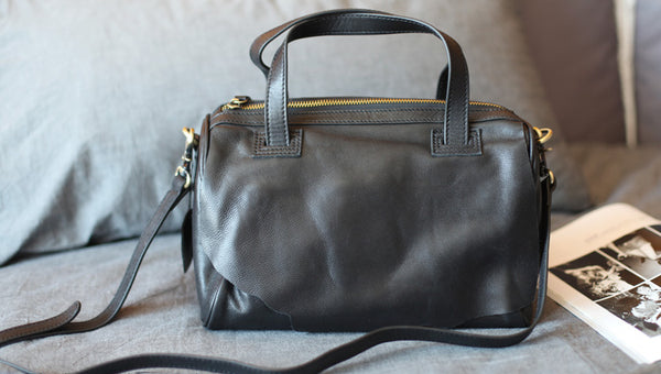 Black Leather Womens Handbags Crossbody Bags Shoulder Bag for Women Genuine Leather