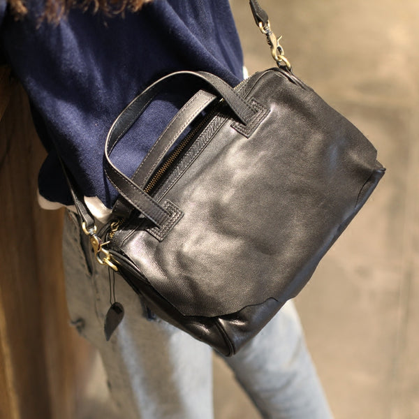 Black Leather Womens Handbags Crossbody Bags Shoulder Bag for Women