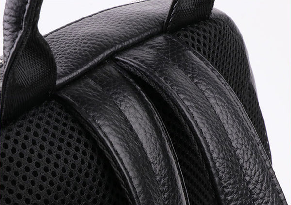 Black Leather Womens Rucksack Fashion Backpacks For Women Details