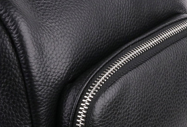 Black Leather Womens Rucksack Fashion Backpacks For Women Durable