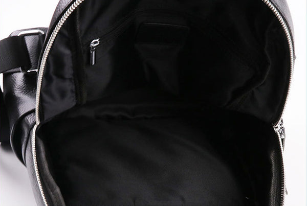 Black Leather Womens Rucksack Fashion Backpacks For Women Inside