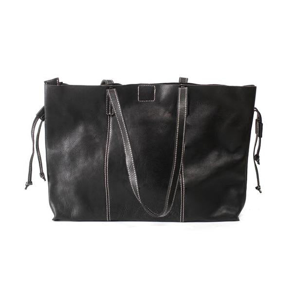 Black Leather Womens Tote Bag Handbags Shoulder Bag for Women chic
