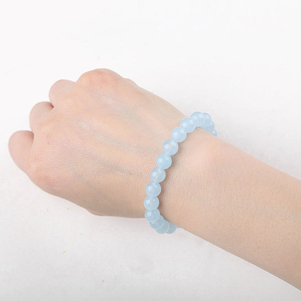 Blue Jasper Beaded Bracelets Handmade Gemstone Jewelry Accessories Gift for Women chic