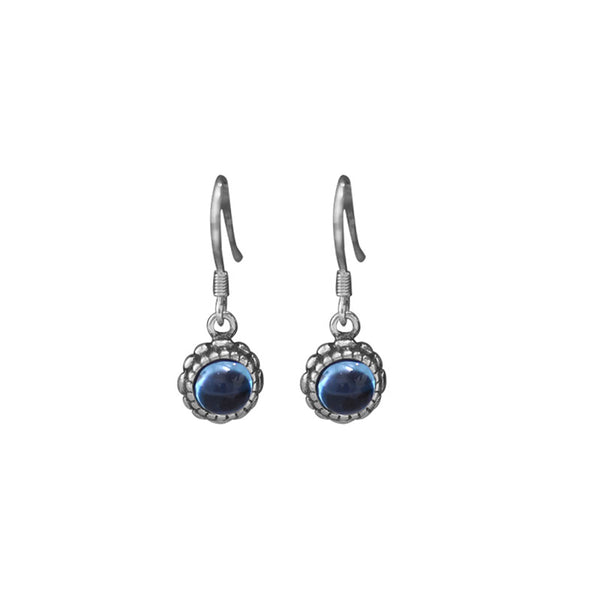 Blue Topaz Dangle Hook Earrings Sterling Silver Handmade Jewelry Accessories Gift Women Minimalism