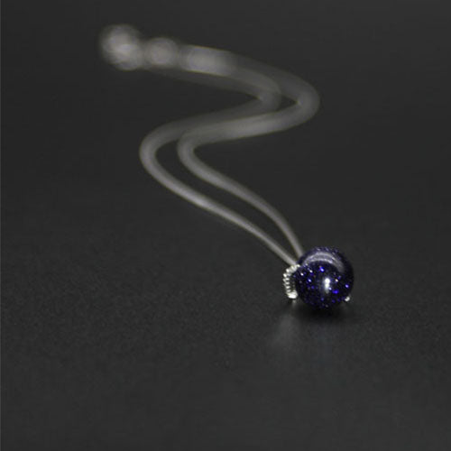 Blue sandstone Bead Pendant Necklace Sterling Silver handmade Jewelry Accessories Women beautiful