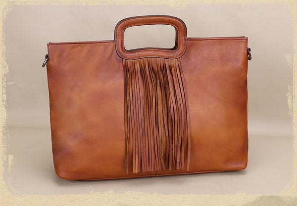Womens Western Leather Handbags With Fringe Leather Crossbody Purse