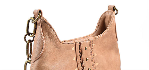 Boho Ladies Western Vegan Leather Purses With Suede Leather Fringe Shoulder Handbags for Women Details