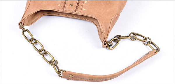 Boho Ladies Western Vegan Leather Purses With Suede Leather Fringe Shoulder Handbags for Women Fashion
