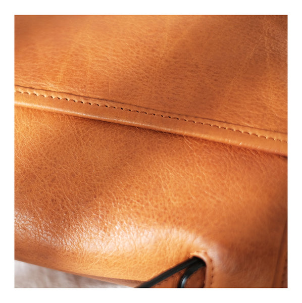 Boho Women's Brown Leather Crossbody Saddle Bag Satchel Bag For Women Details