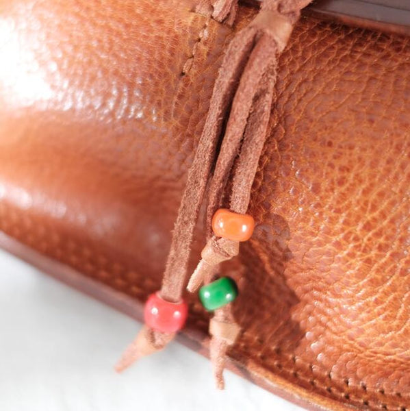 Boho Women's Brown Leather Crossbody Saddle Bag Satchel Bag For Women Genuine-Leather