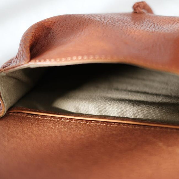 Boho Women's Brown Leather Crossbody Saddle Bag Satchel Bag For Women Inside