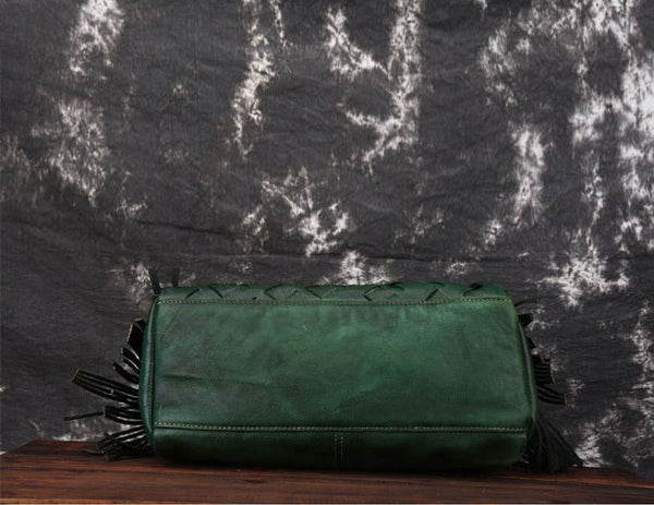 Boho Women's Leather Handbags Purse Crossbody Sling Bag For Women Genuine Leather