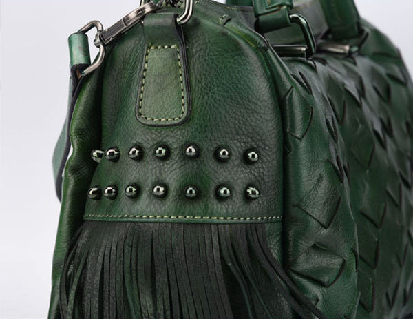 Boho Women's Leather Handbags Purse Crossbody Sling Bag For Women Outside