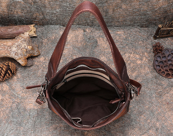 Boho Women's Rivets Leather Crossbody Satchel Purse Tote Handbags for Women Inside