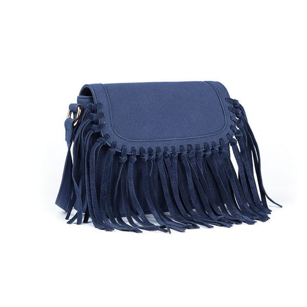 Boho Women's Vegan Leather Fringe Crossbody Sling Bag Purse Satchel Bag For Women Designer