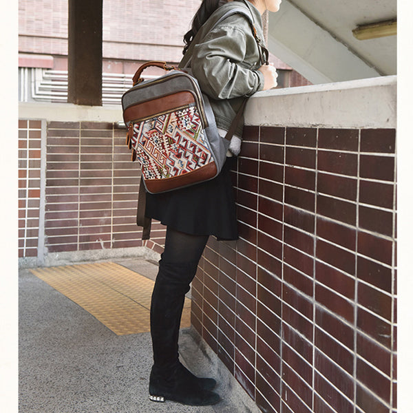 Medium Canvas Rucksack Trendy Zip Backpack Purse Laptop Backpacks for Women Designer