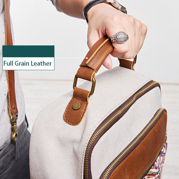 Medium Canvas Rucksack Trendy Zip Backpack Purse Laptop Backpacks for Women Details