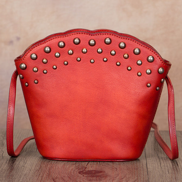 Boho Womens Rivets Genuine Leather Crossbody Bag Shoulder Purse For Women Best