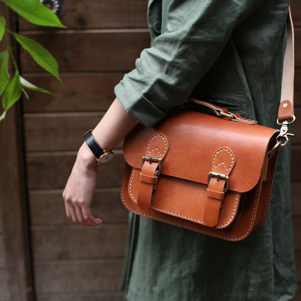 Brown Leather Womens Satchel Bag Handbags Crossbody Bags for Women