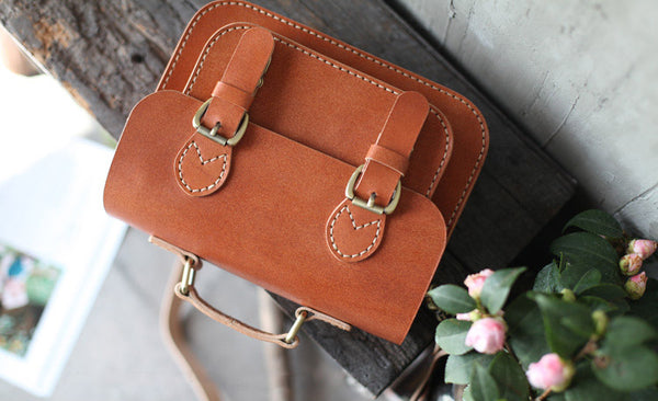 Brown Leather Womens Satchel Bag Handbags Crossbody Bags for Women Genuine Leather