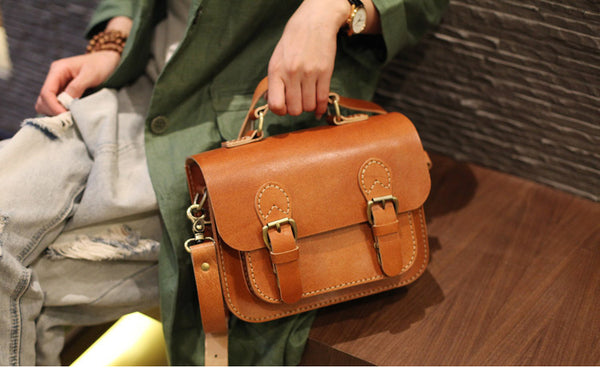 Brown Leather Womens Satchel Bag Handbags Crossbody Bags for Women Vintage