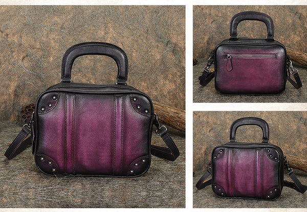 Brown Womens Designer Leather Handbags Small Crossbody Purse for Women Genuine Leather