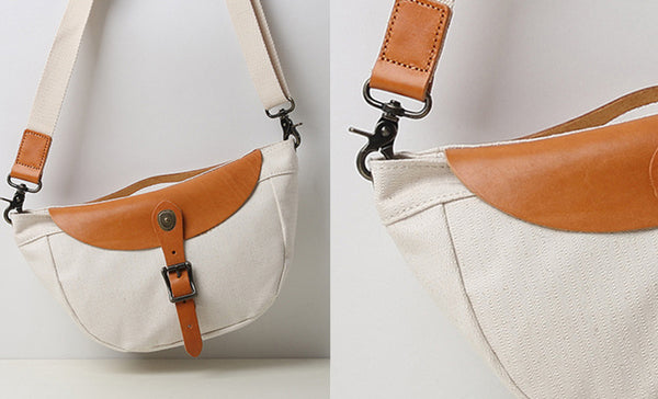 Canvas Crossbody Hobo Bags Canvas And Leather Shoulder Bag For Women