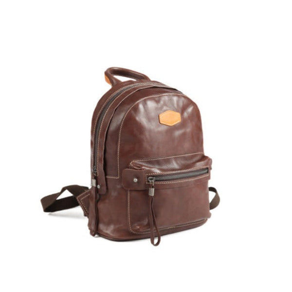 Small Ladies Backpack Bag Brown Leather Backpack