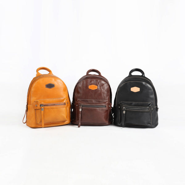 Casual Womens Genuine Leather Backpack Leather Rucksack Classic