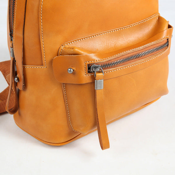 Casual Womens Genuine Leather Backpack Leather Rucksack Details