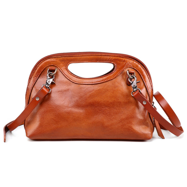Boho Womens Woven Genuine Leather Satchel Handbag Side Bag Purse for Womens Small