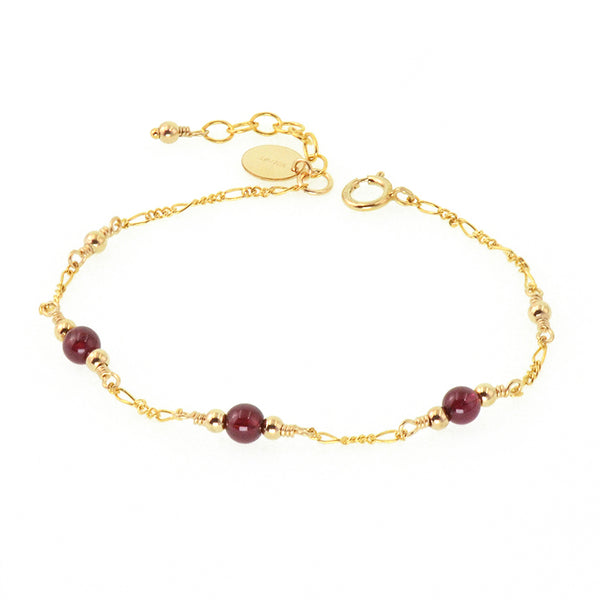 Charm Garnet Beaded Bracelets in 14K Gold Birthstone Jewelry for Women best