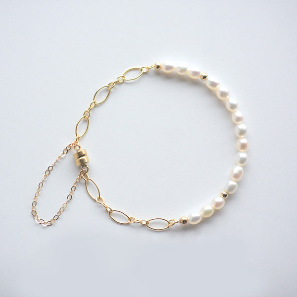 Charm Ladies Gold Plated Pearl Bead Bracelet Magnetic Snap Bracelets For Women Accessories