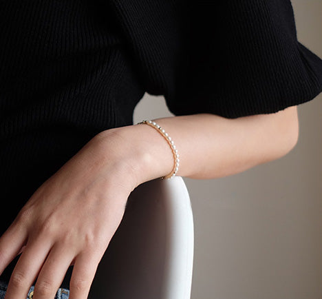 Charm Ladies Gold Plated Pearl Bead Bracelet Magnetic Snap Bracelets For Women Unique
