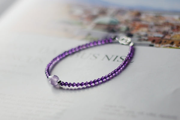 Charm Women's Amethyst Crystal Bead Bracelet Gemstone Bracelet February Birthstone Bracelet For Women Details