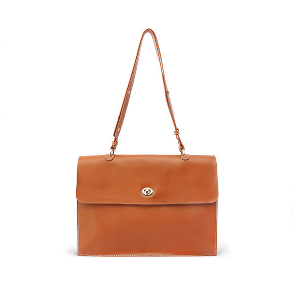 Chic Ladies Brown Leather Handbags Leather Shoulder Bag for Women designer