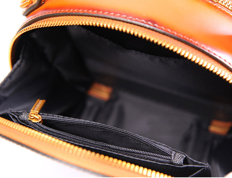 Chic Women Leather Circle Bag Crossbody Bags Handbags Purses for