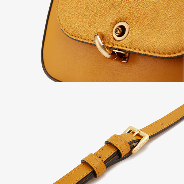 Chic Women Orange Leather Crossbody Bags Shoulder Bag for Women Details
