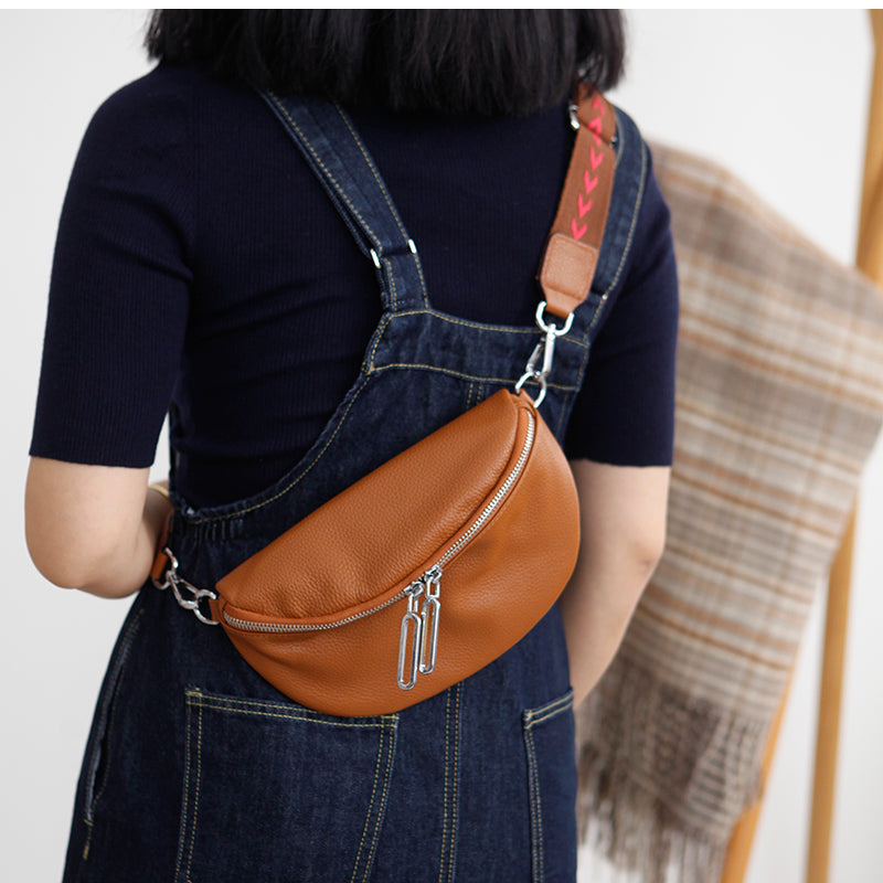 Bags for Women Newly Wax Skin Women Chest Pack Female Sling Bags Crossbody  Waterproof Shoulder Casual Pu Leather Messenger Pack