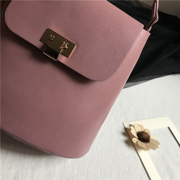 Chic Womens Leather Crossbody Bags Leather Handbags for Women Pink