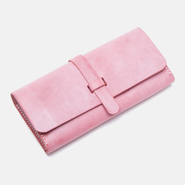 Chic Womens Pink Leather Long Wallets Clutch Bags Purses for Women