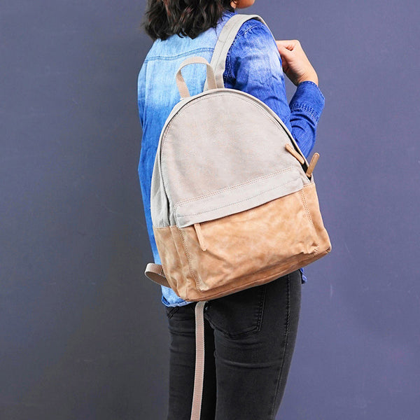 Womens Cool Canvas And Vegan Leather Backpacks Rucksack Purse For Women Boutique