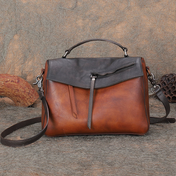 Womens Vintage Leather Handbags Cross Shoulder Bag For Women