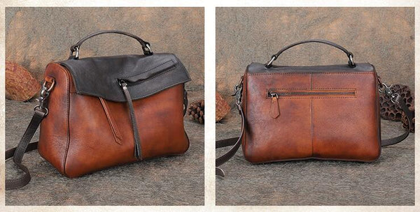 Womens Leather Satchel Bag Genuine Leather Handbags For Women
