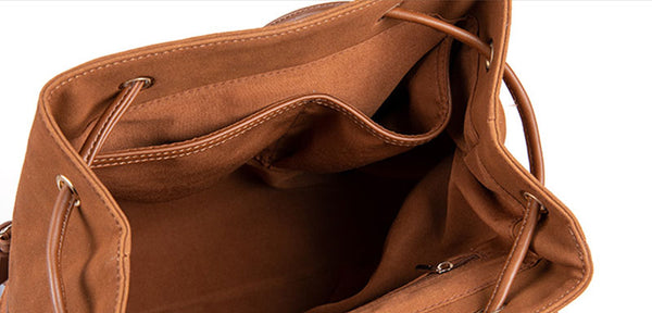 Cool Ladies Western Brown Vegan Leather Fringe Backpack Purse For Women Durable