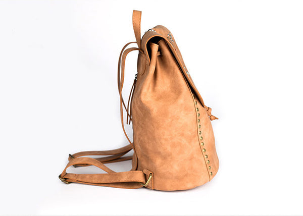 Cool Vegan Leather Flap Bbackpack Purse Rucksack Bag For Women Details
